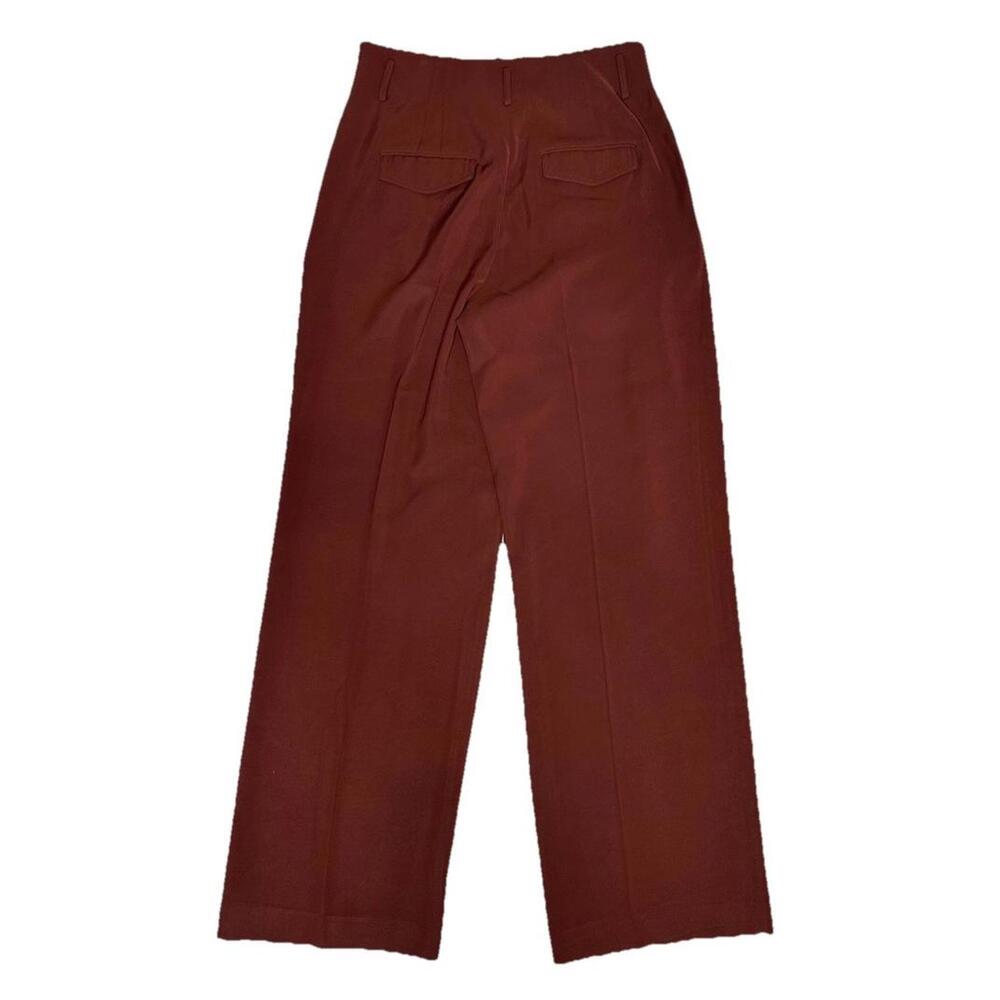 Vince Wide Leg High Rise Trouser Womens 10 Rust Red Dress Pants Pleated - Picture 4 of 7